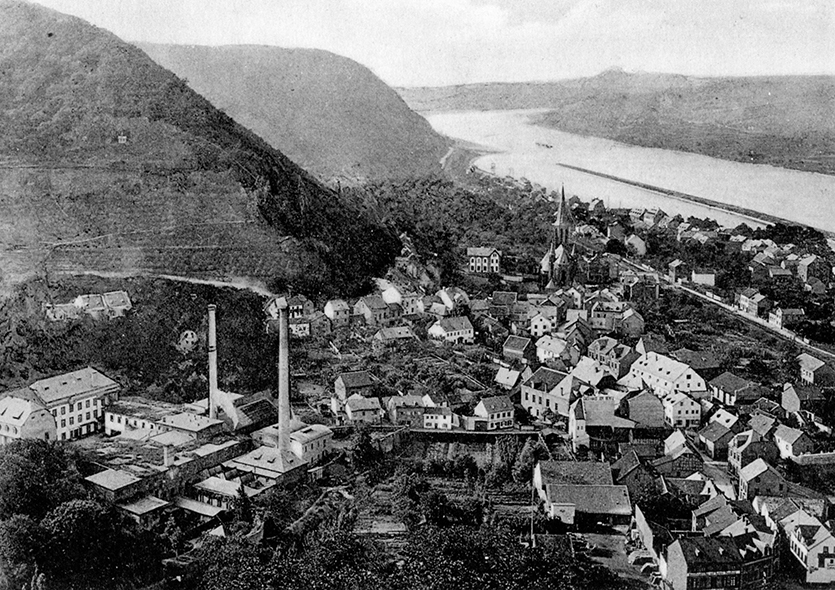 Papierfabrik Brohl Wellpappe historische Luftaufnahme
